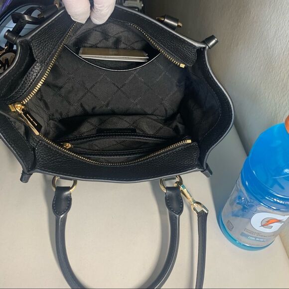 Michael Michael Kors Kris Small Pebbled Leather Satchel Black - Picture 11 of 11